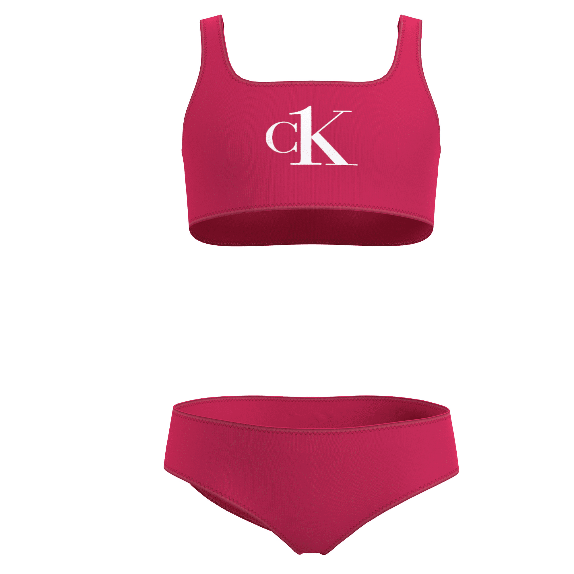 Calvin Klein Girls Bralette Bikini Set Pink Heart - Kids Life