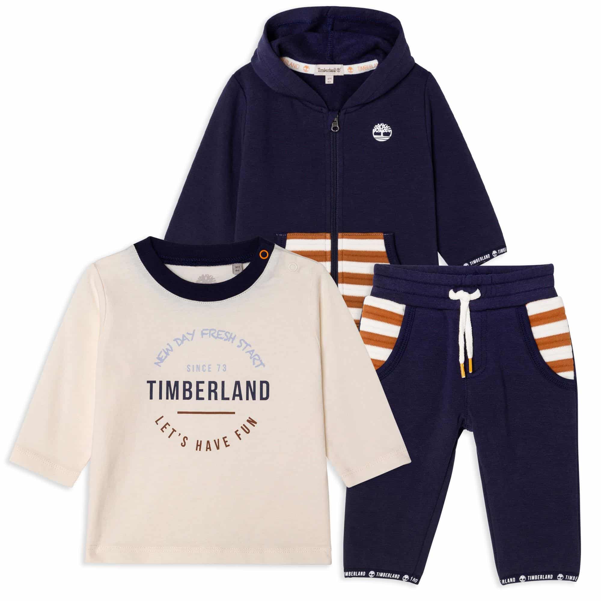 argumento Rechazado ellos Timberland T-Shirt + Trousers + Cardigan Set - Kids Life Clothing -  Children's designer clothing