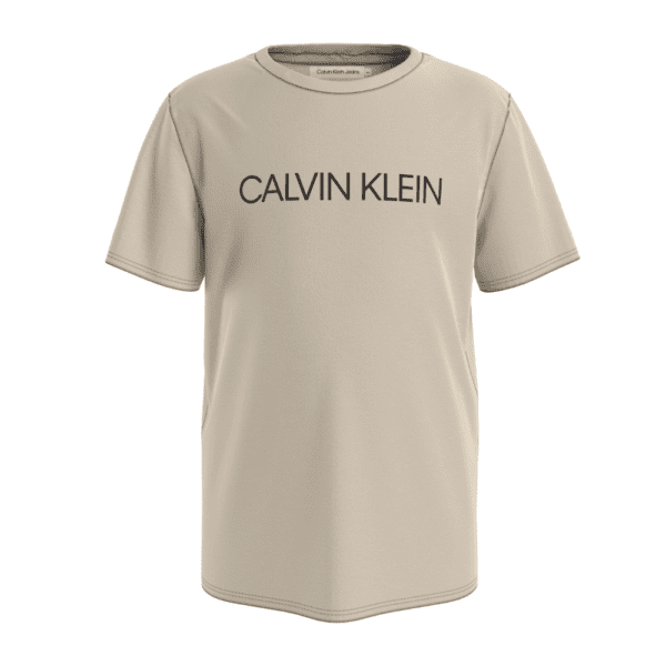 calvin klein beige tshirt with black logo