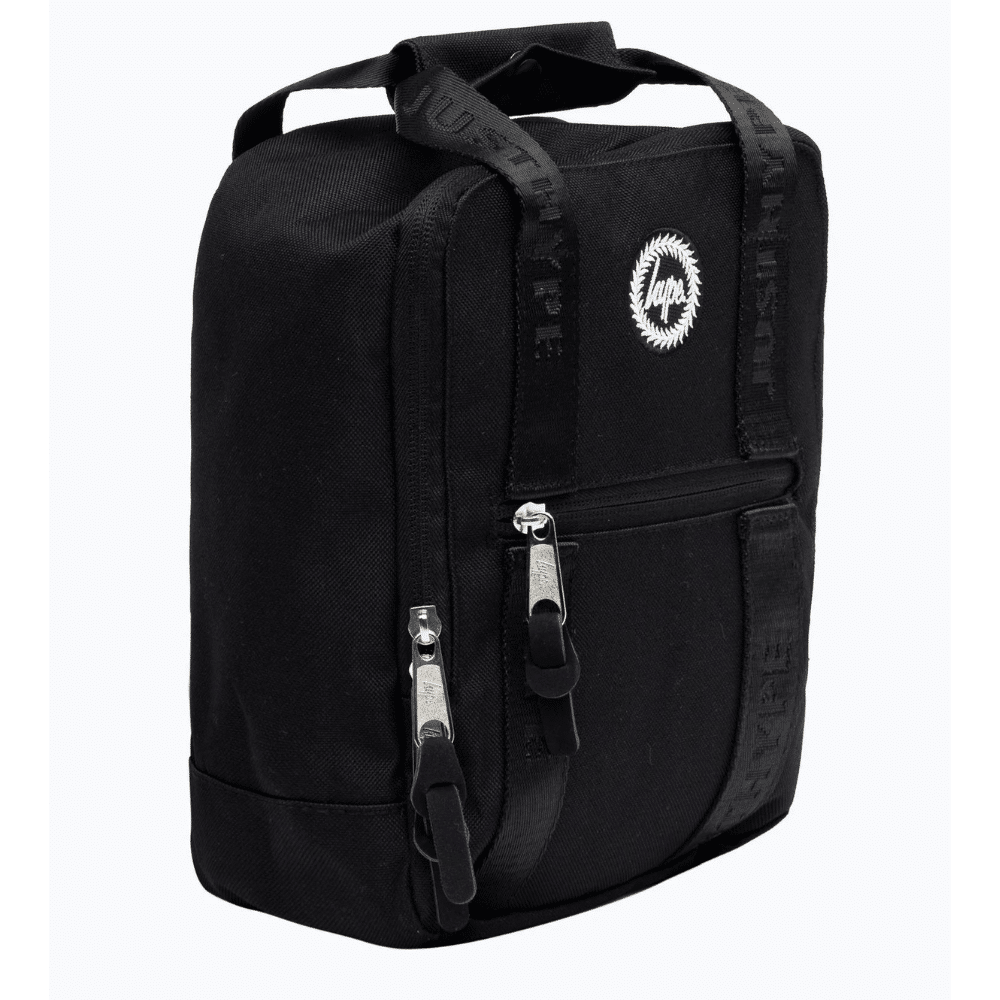 hype unisex black backpack side view