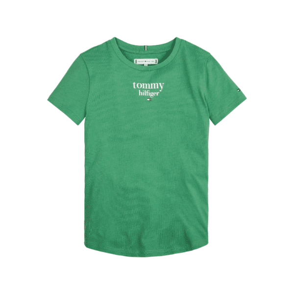 tommy hilfiger girls ribbed green tshirt
