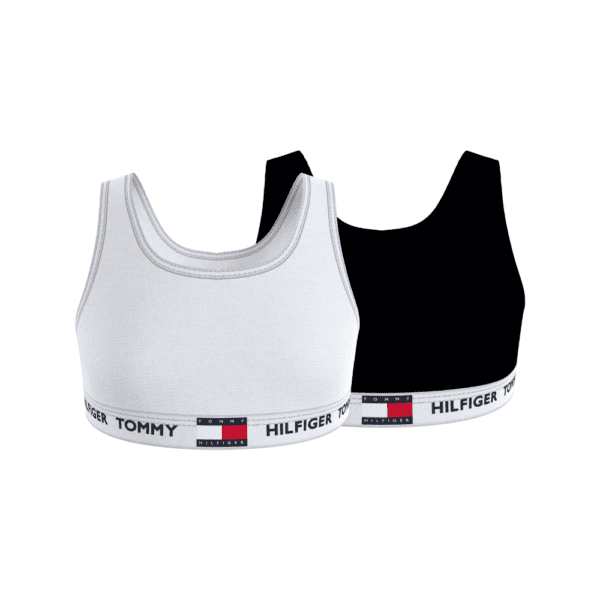 Tommy Hilfiger girls crop tops black and white front