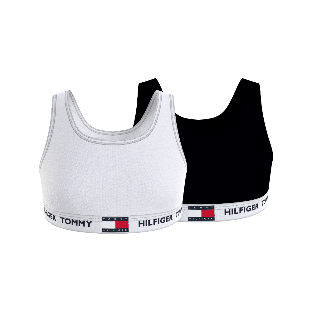 Tommy Hilfiger girls crop tops black and white front