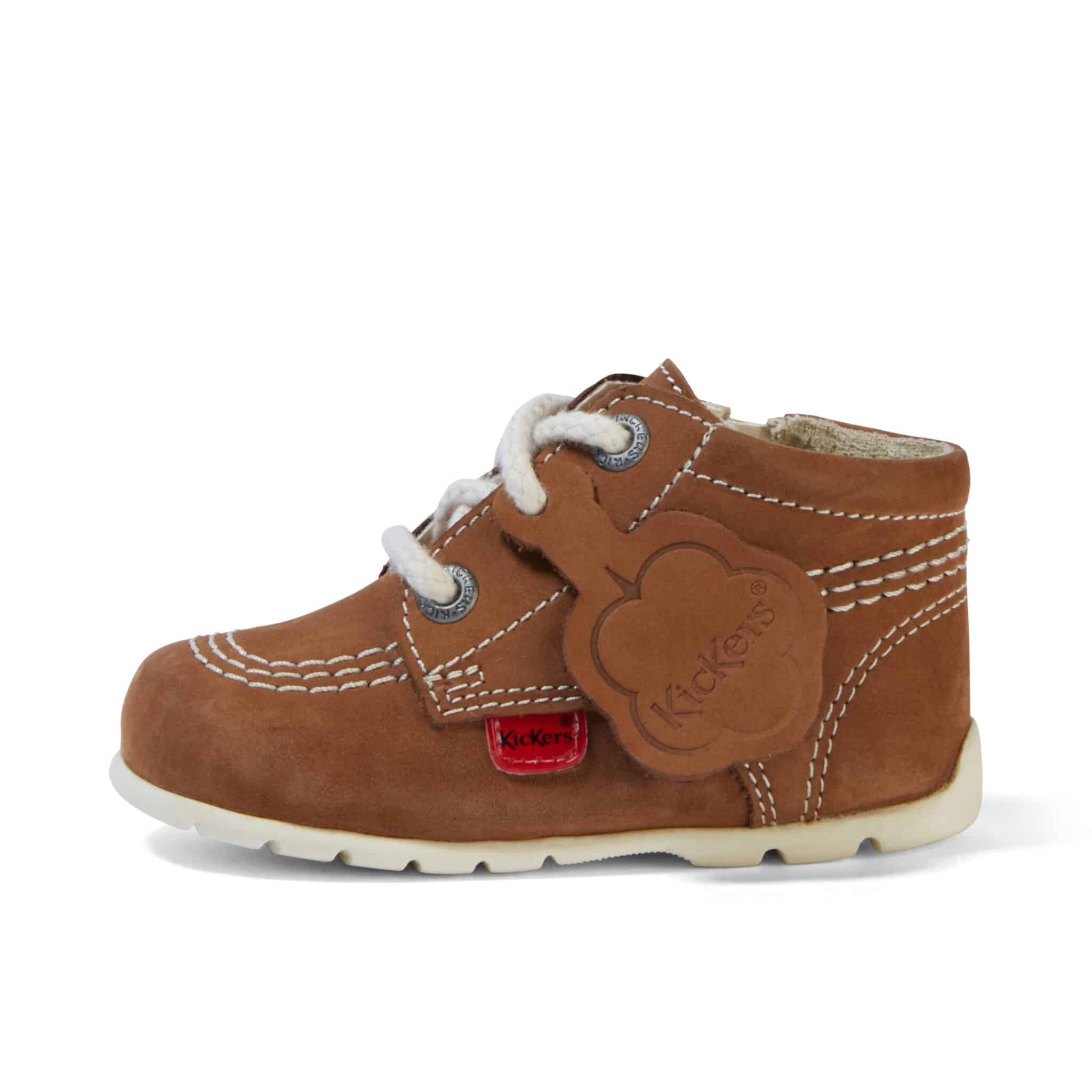 kickers boys brown shoe boots