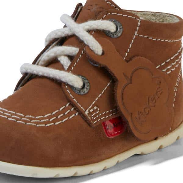 kickers boys brown shoe boots close up