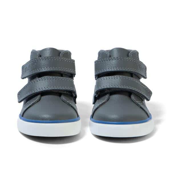 kickers tovni navy boys hi top leather shoes front view