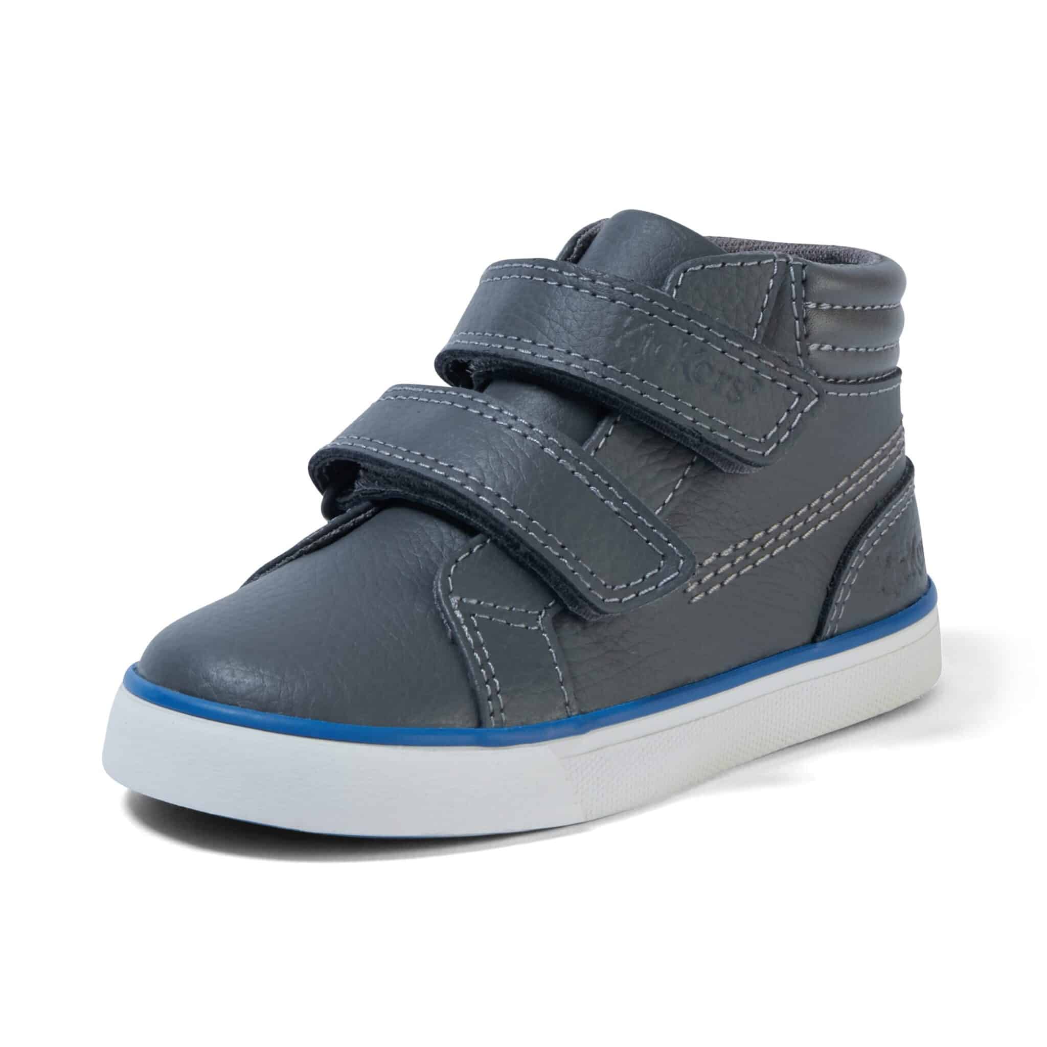kickers tovni navy boys hi top leather shoes side