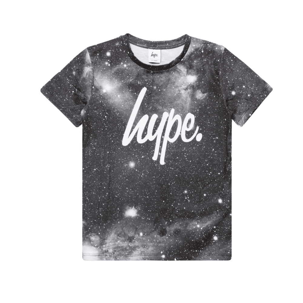 Hype black space tshirt with white pattern