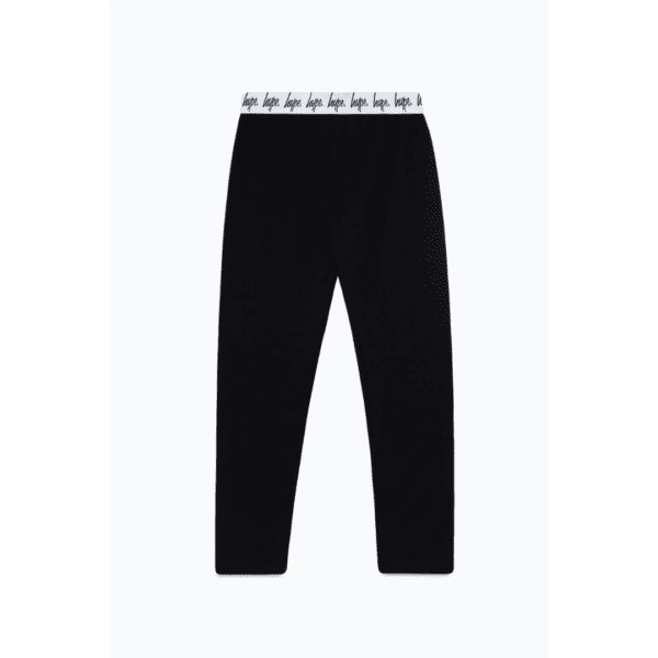 Hype black kids trousers with white branded waistband