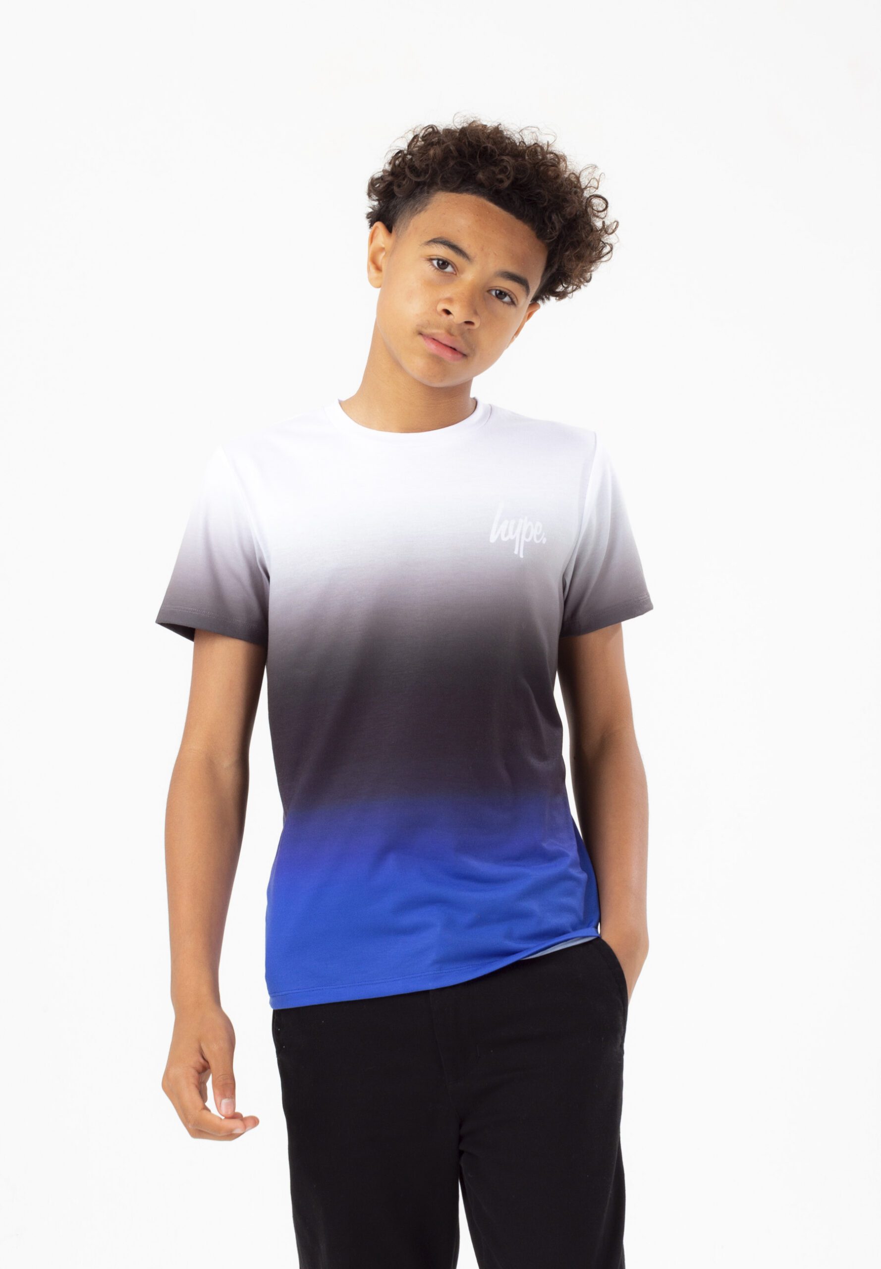hype boys gradient blue and black tshirt