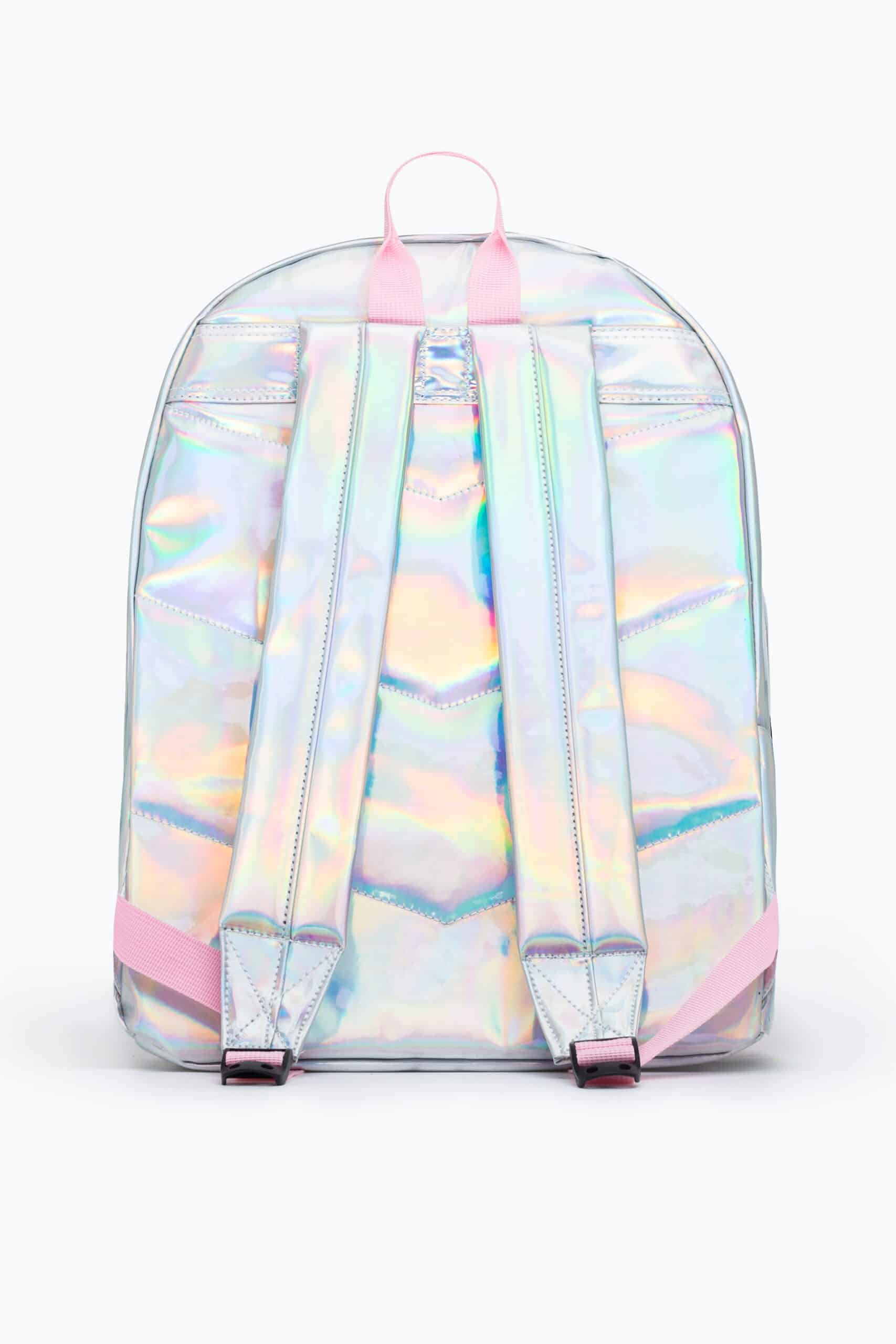 hype metallic unicorn backpack back view