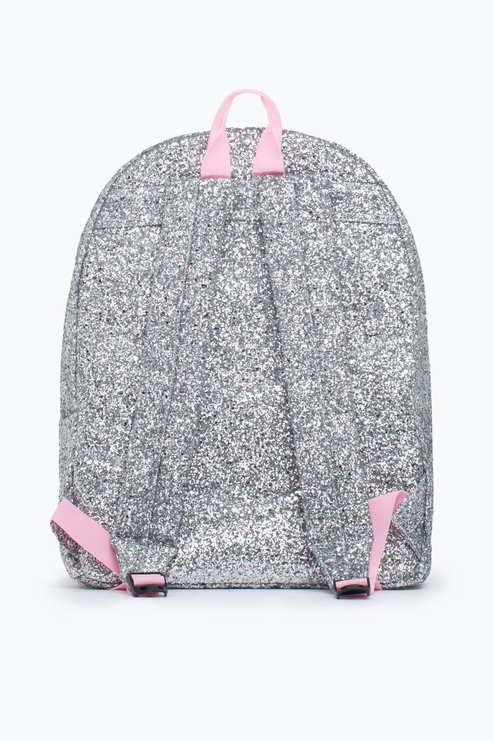 hype silver glitter backpack back view