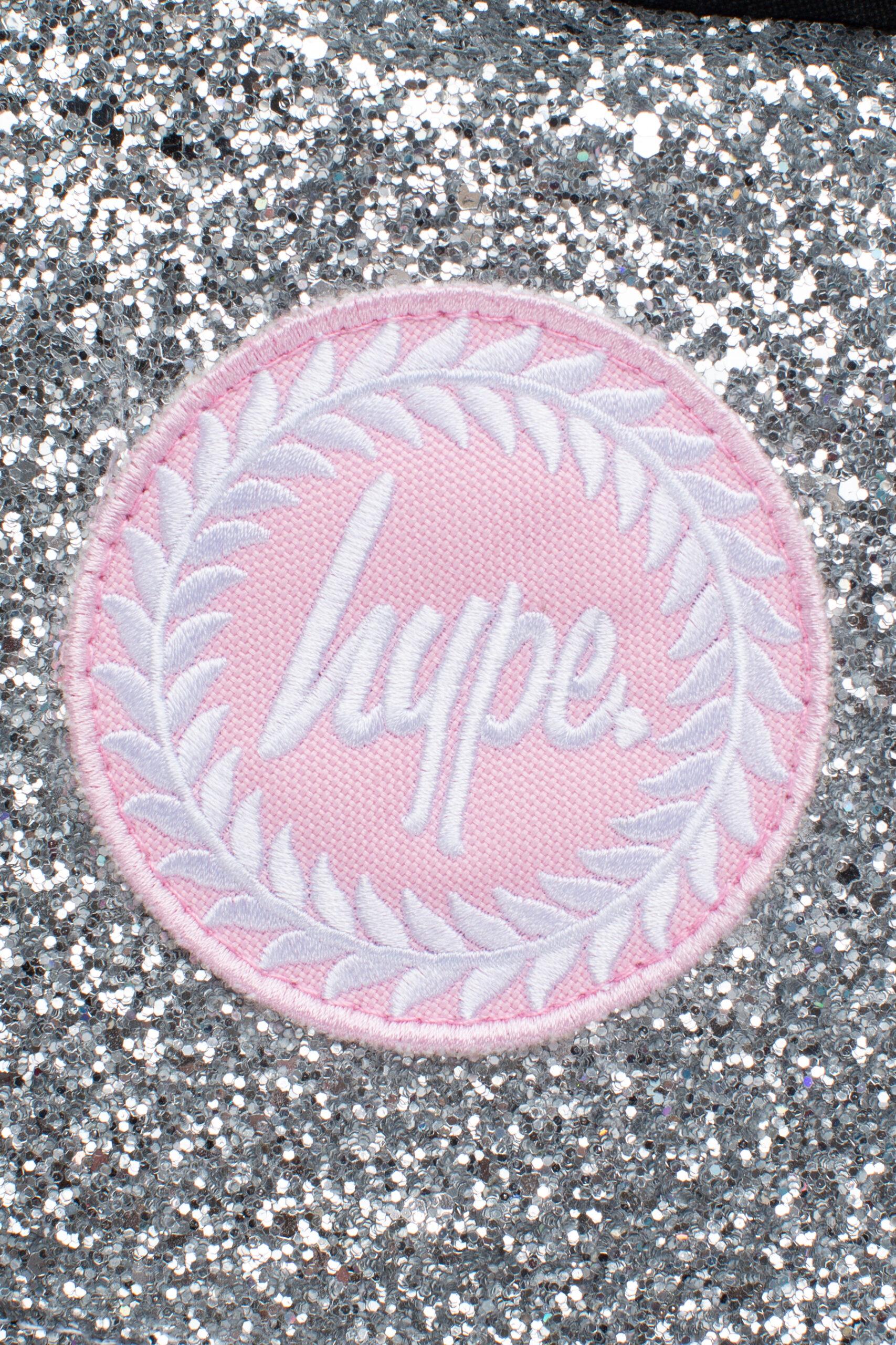 hype silver glitter backpack close up