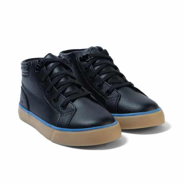 kickers boys hi top padded leather tovni shoes side view