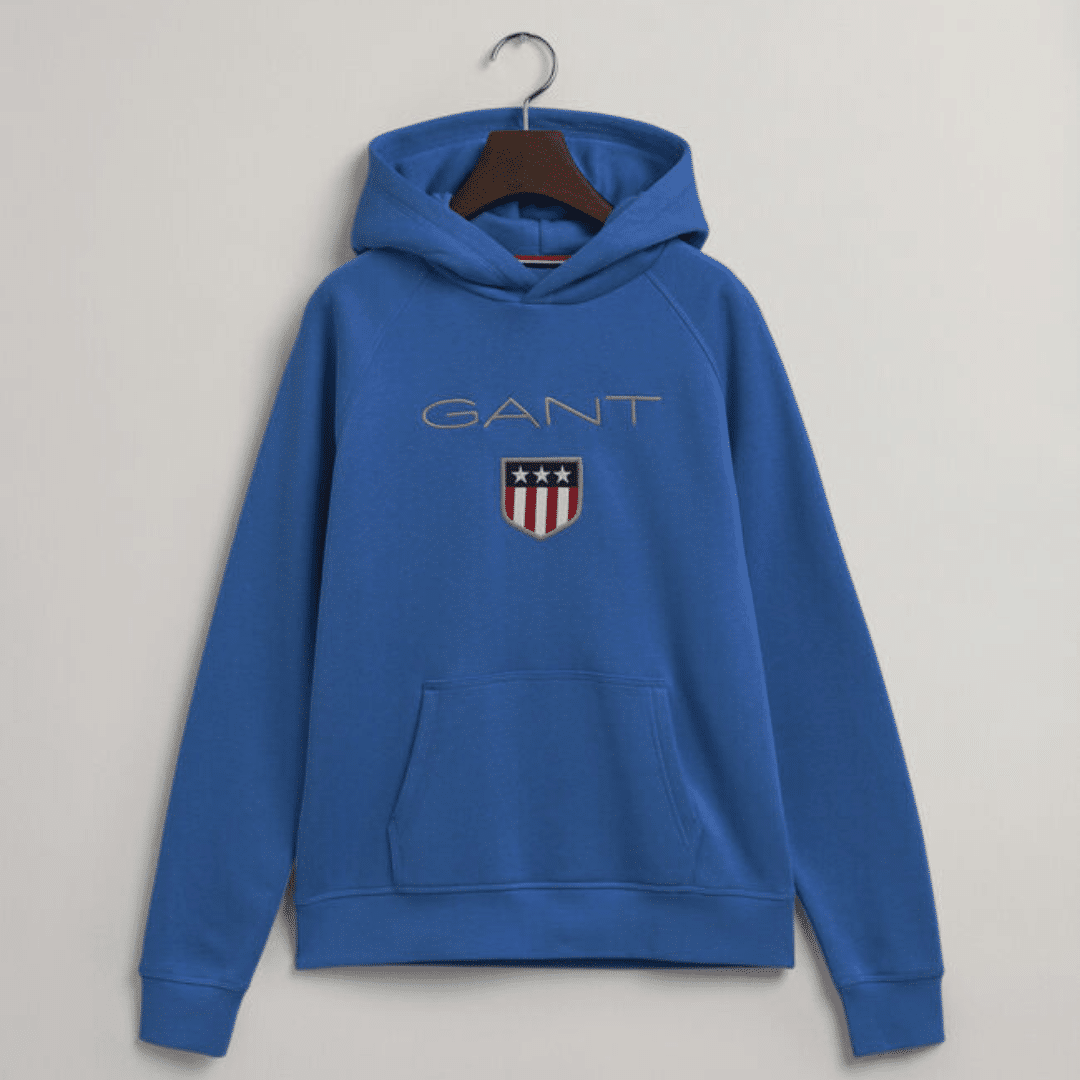 Gant boys blue hoodie with american flag logo