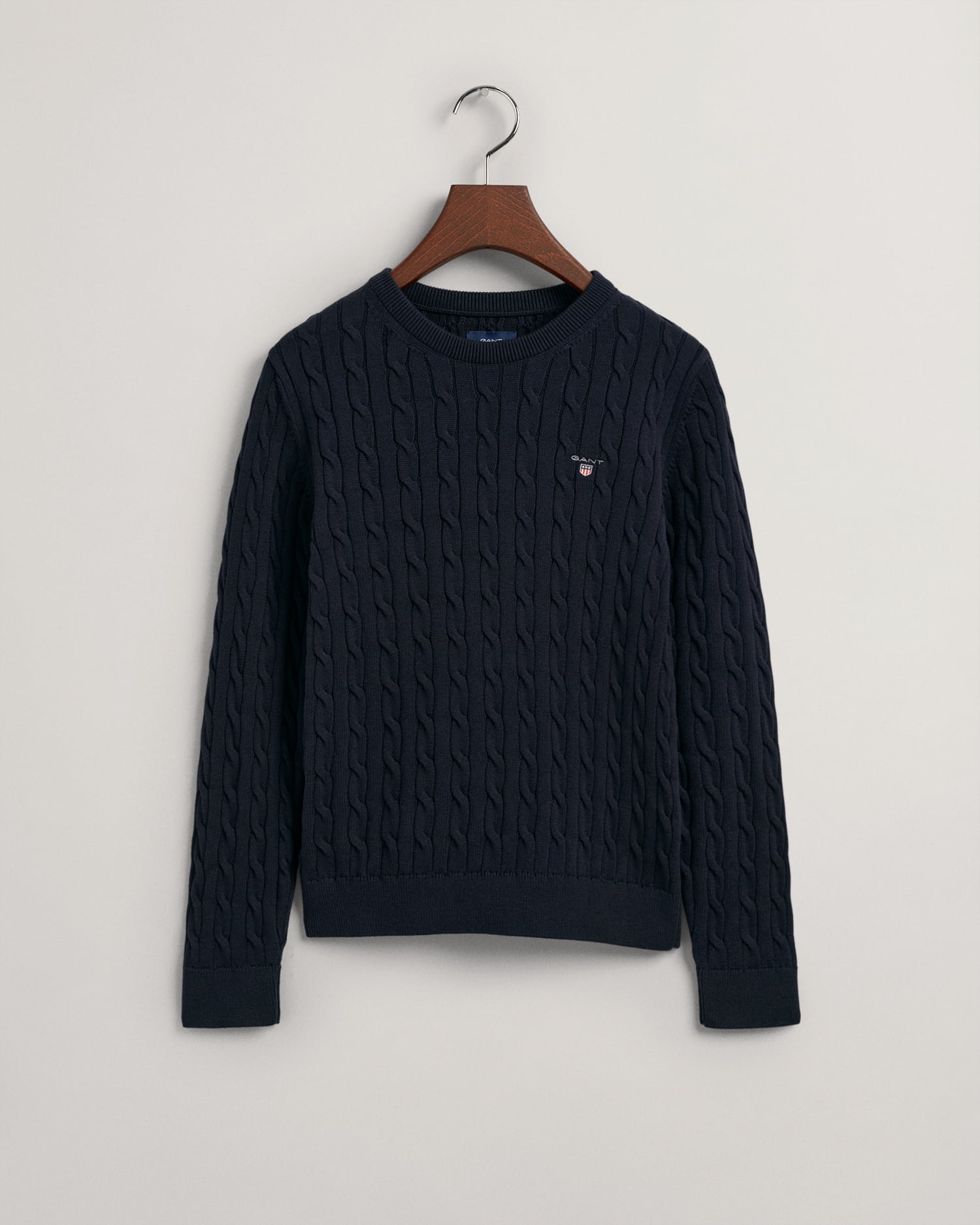 boys gant cable knit black sweater