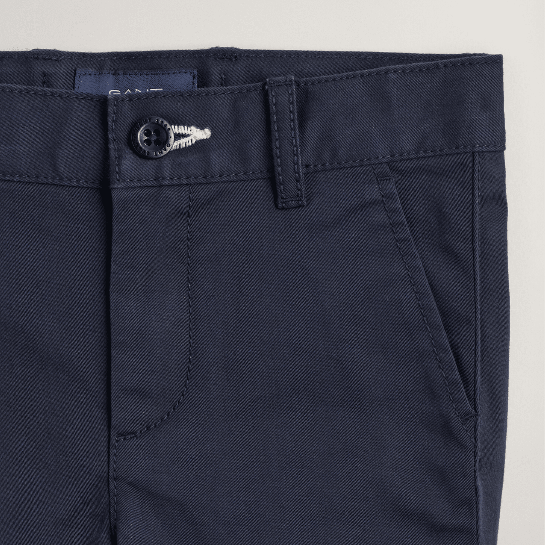 gant boys navy chino trousers close up
