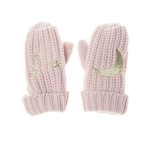 rockahula girls star and moon pale pink gloves