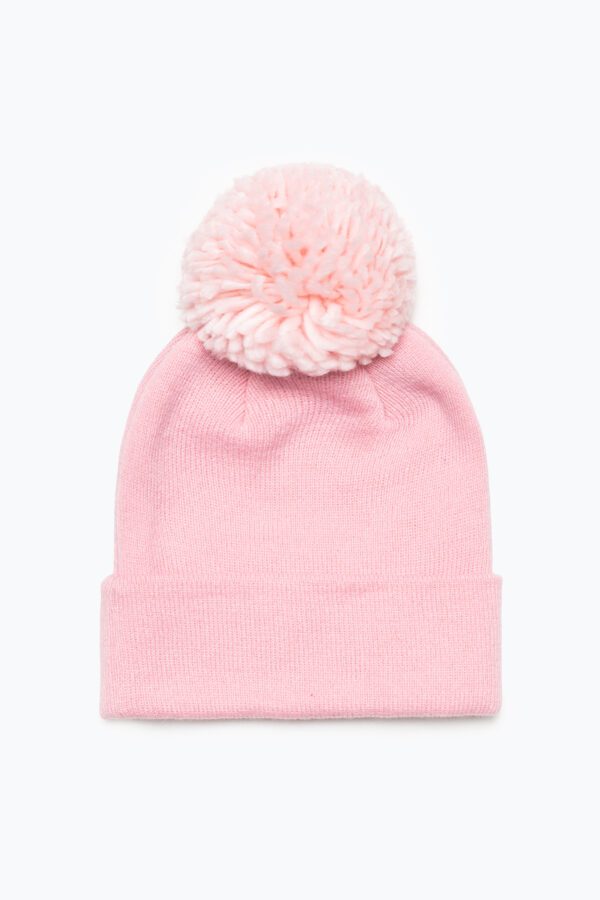 hype pale pink bobble hat back view