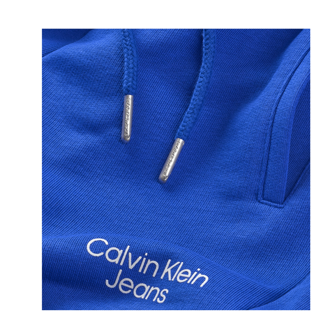 Calvin Klein Jeans boys blue hoodie close up