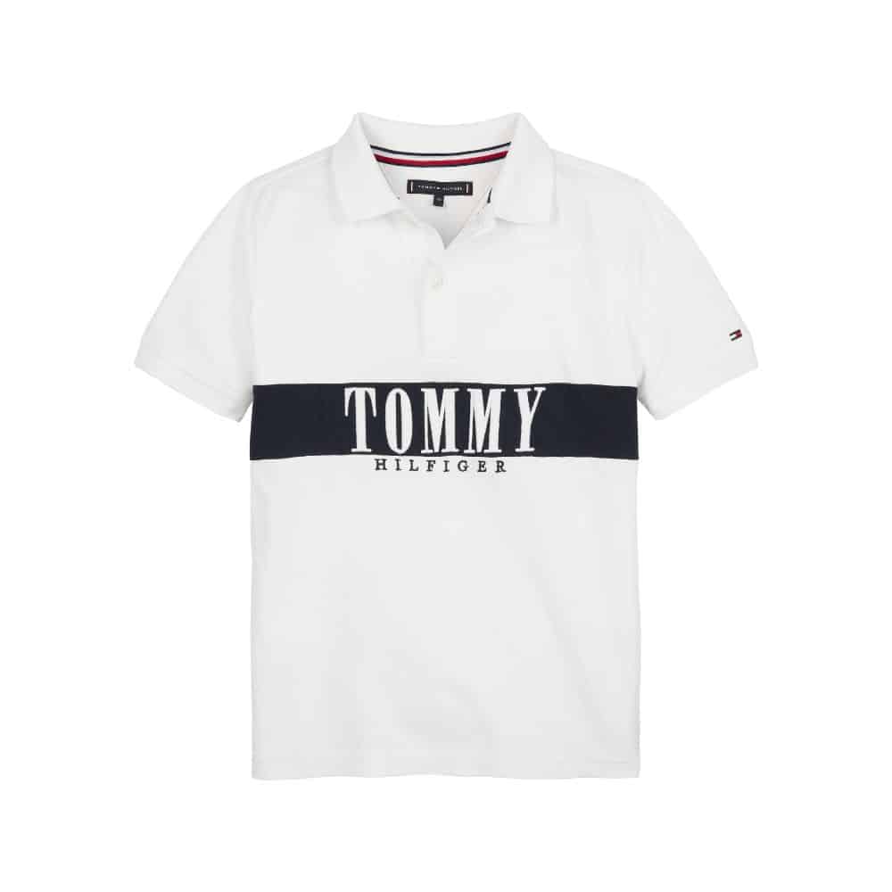Tommy Hilfiger boys branded white polo shirt