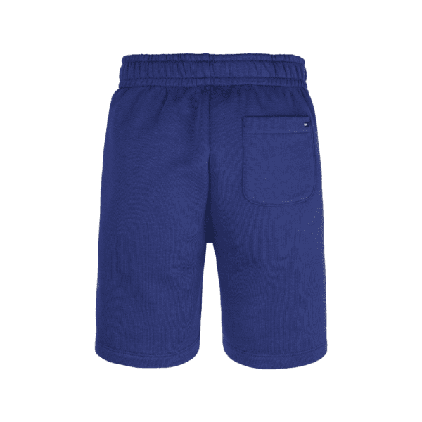 Tommy Hilfiger boys blue shorts with white circular logo back view
