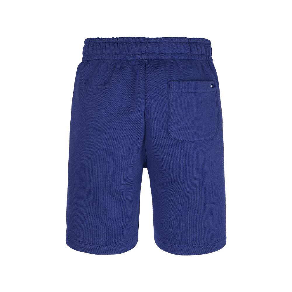 Tommy Hilfiger boys blue shorts with white circular logo back view