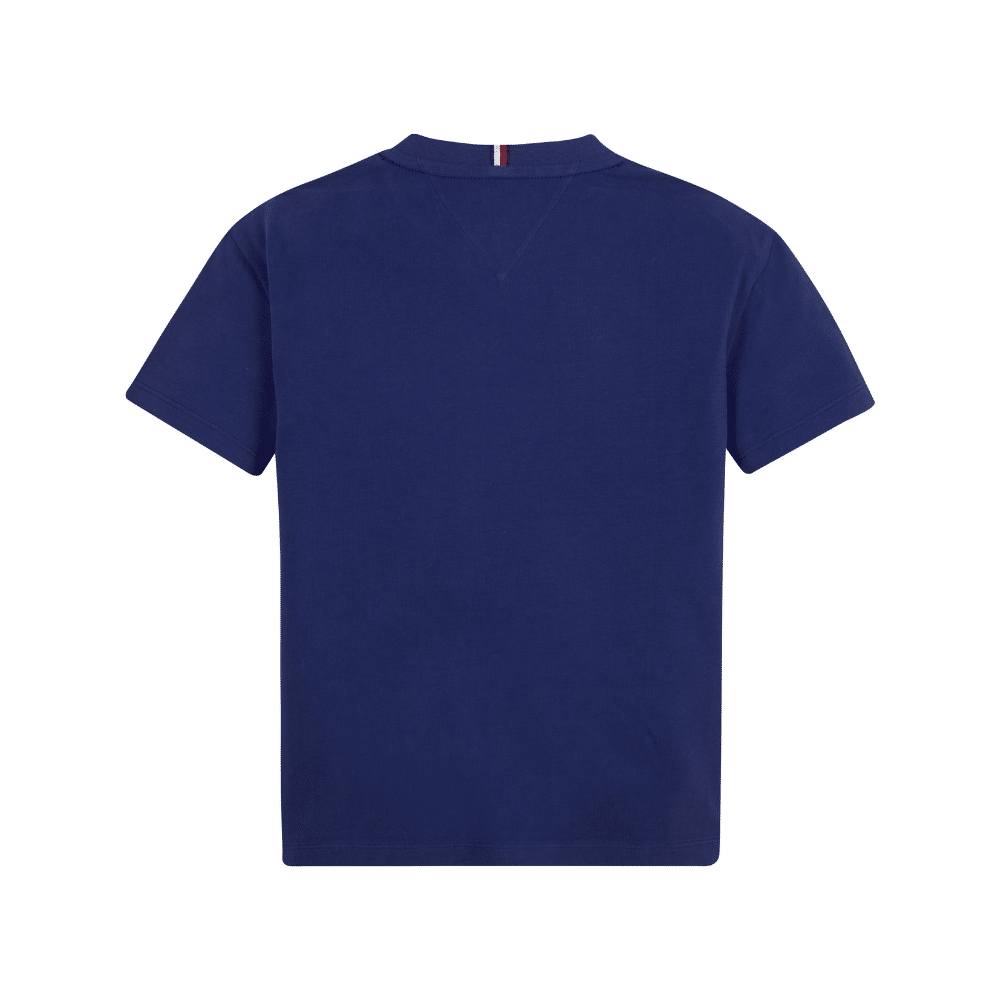 Tommy Hilfiger boys blue tshirt with large white logo back view