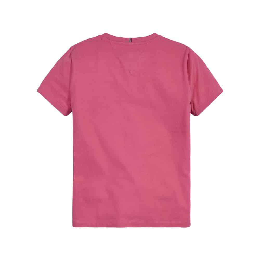 Tommy girls pink tshirt back view on white
