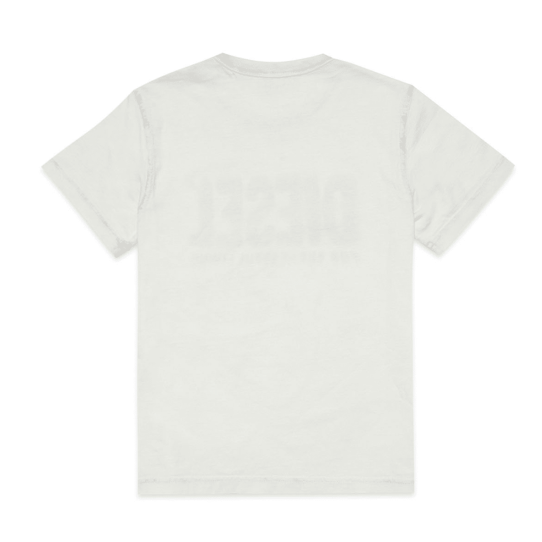 Diesel boys white tshirt with faded effect logo back view