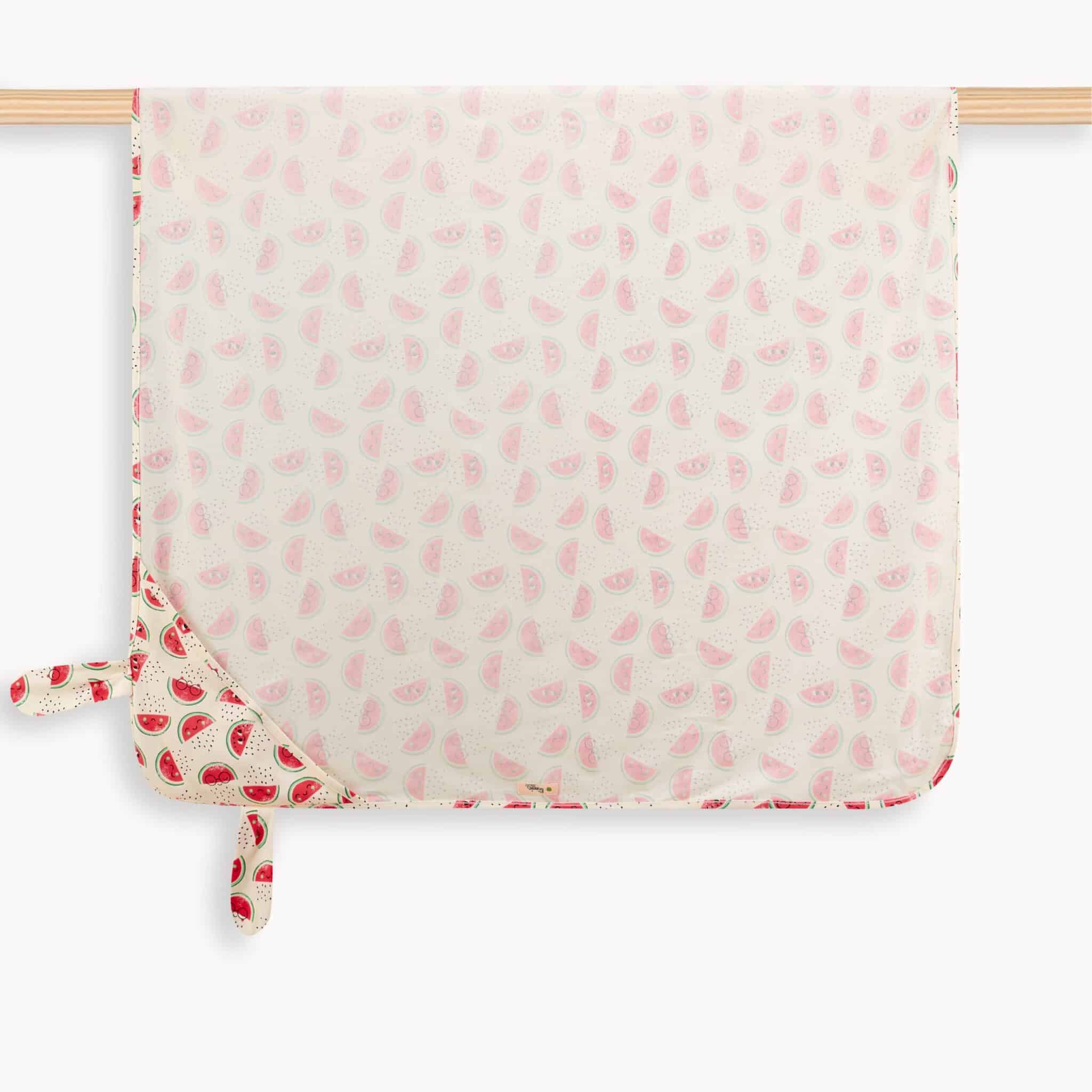 The Bonnie Mob watermelon baby blanket with hood