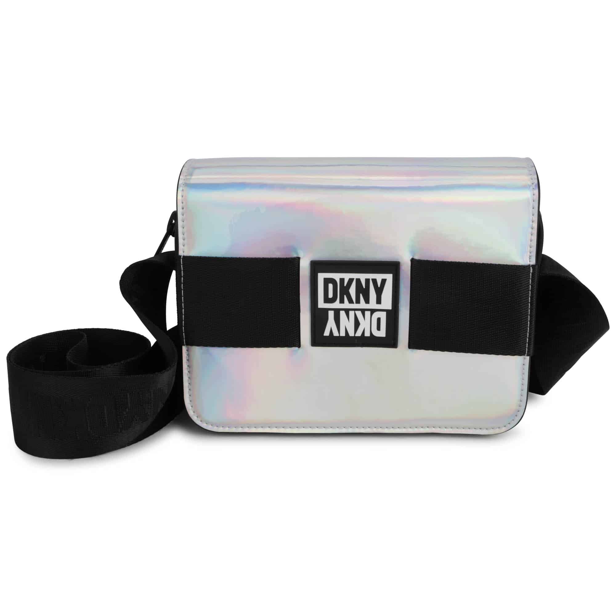 DKNY girls silver handbag with white logo