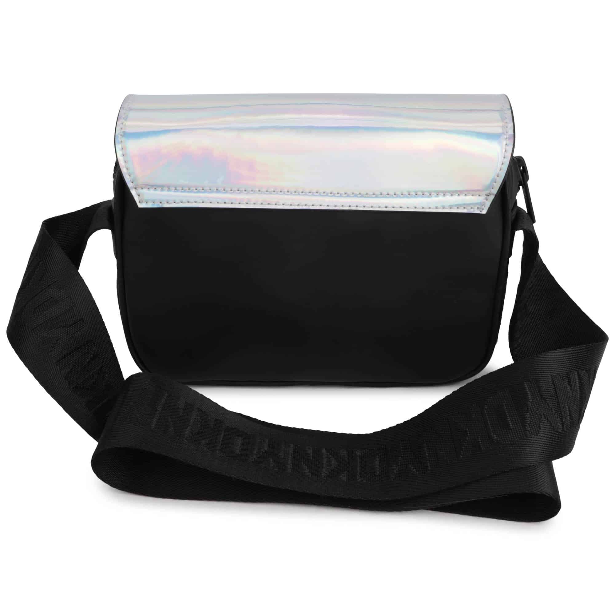 DKNY girls silver handbag with white logo back view