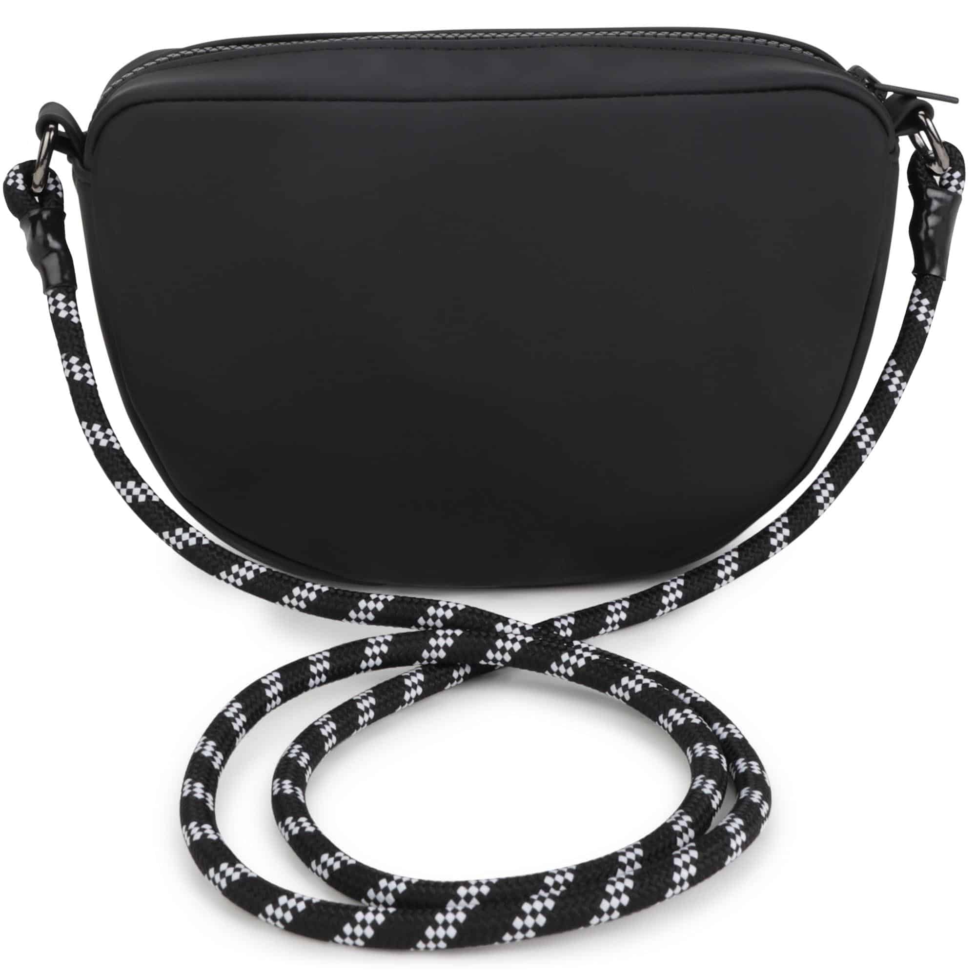 DKNY girls black crossbody bag with white logo back view