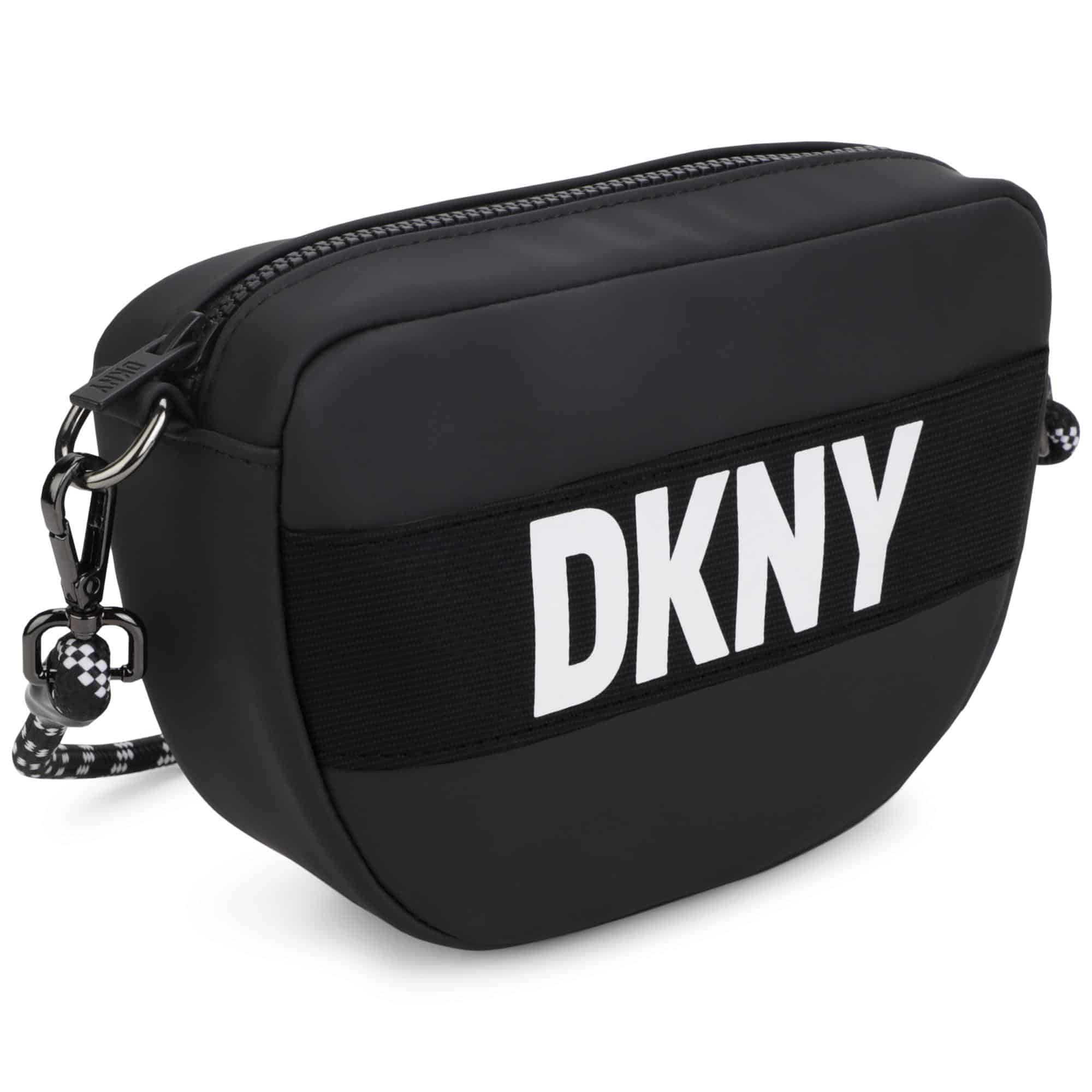 DKNY girls black crossbody bag with white logo