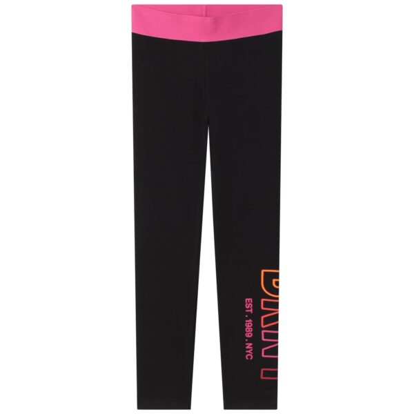 DKNY black leggings with pink waist band