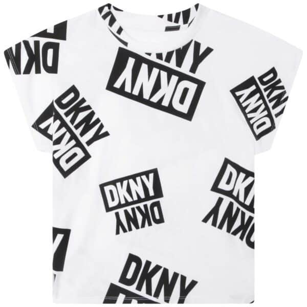 DKNY girls tshirt with multiple logos