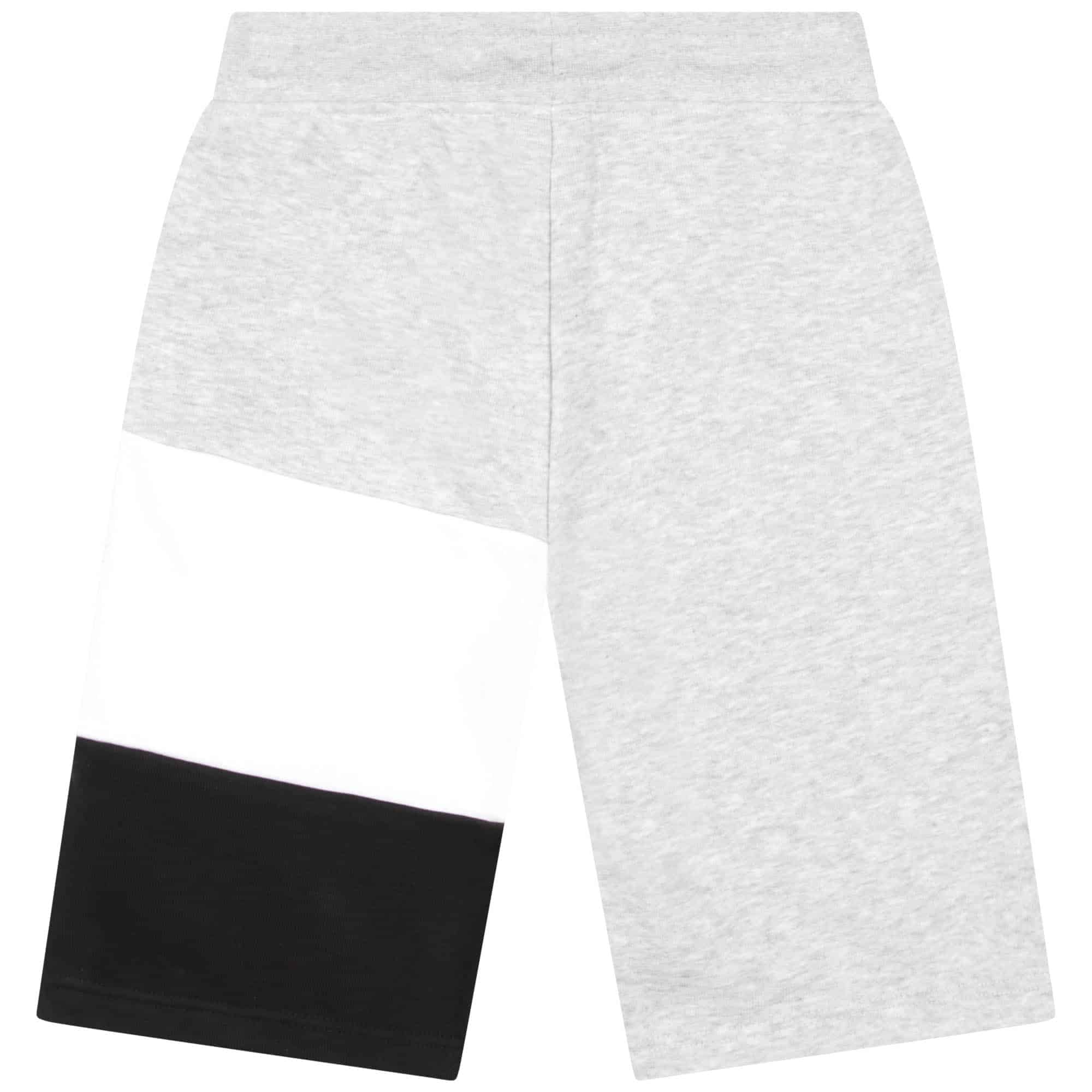Boss boys grey shorts with large black logo back view