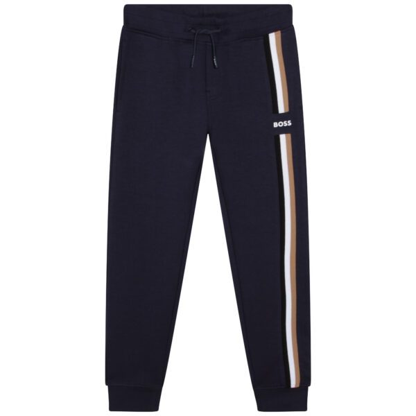 Boss boys tracksuit bottoms with stripes