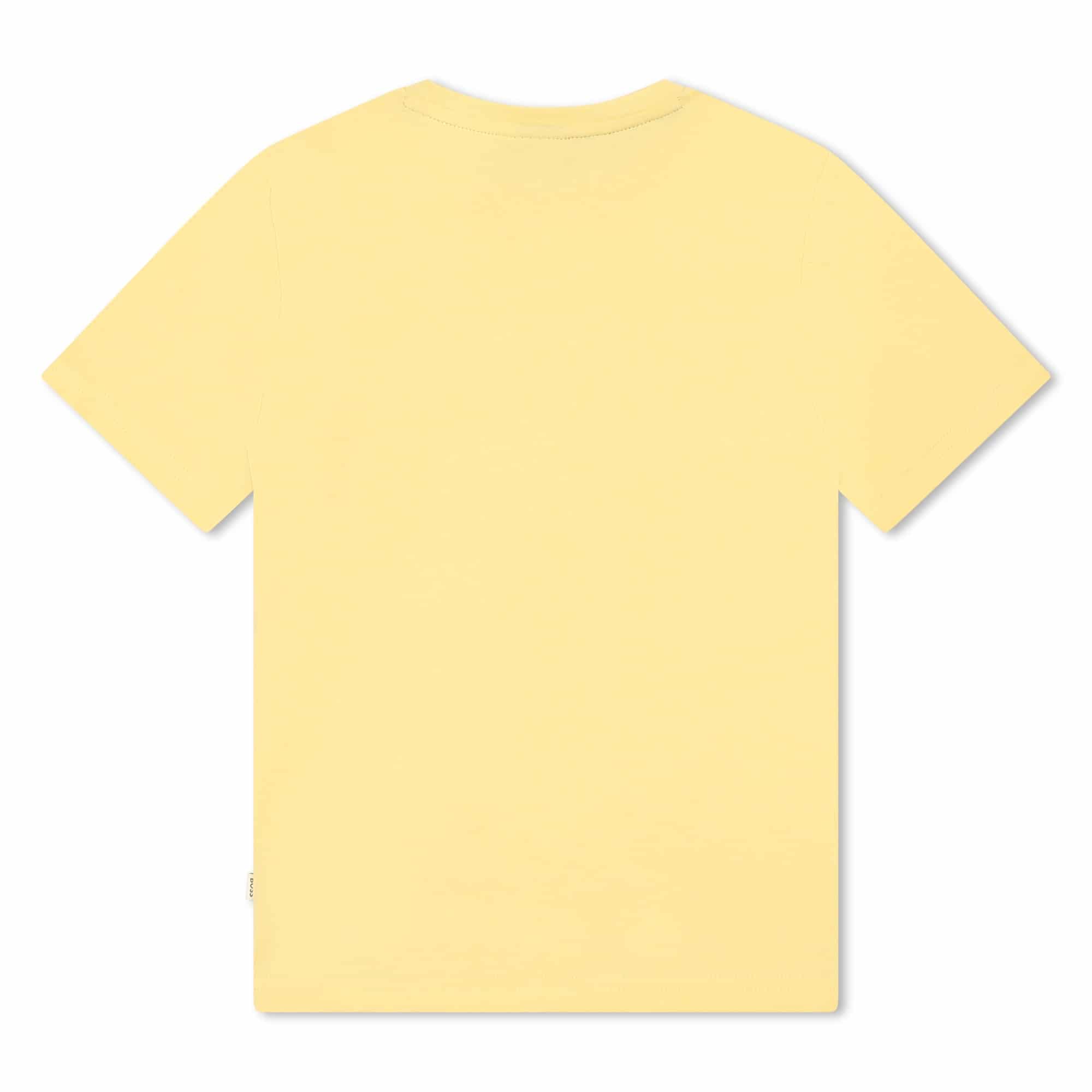 Boss boys tshirt in lemon with white logo back view