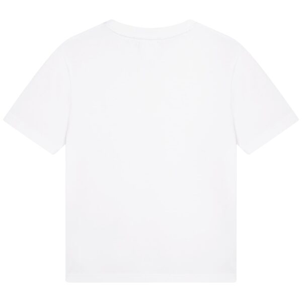 BOSS boys white tshirt with small black logo back view