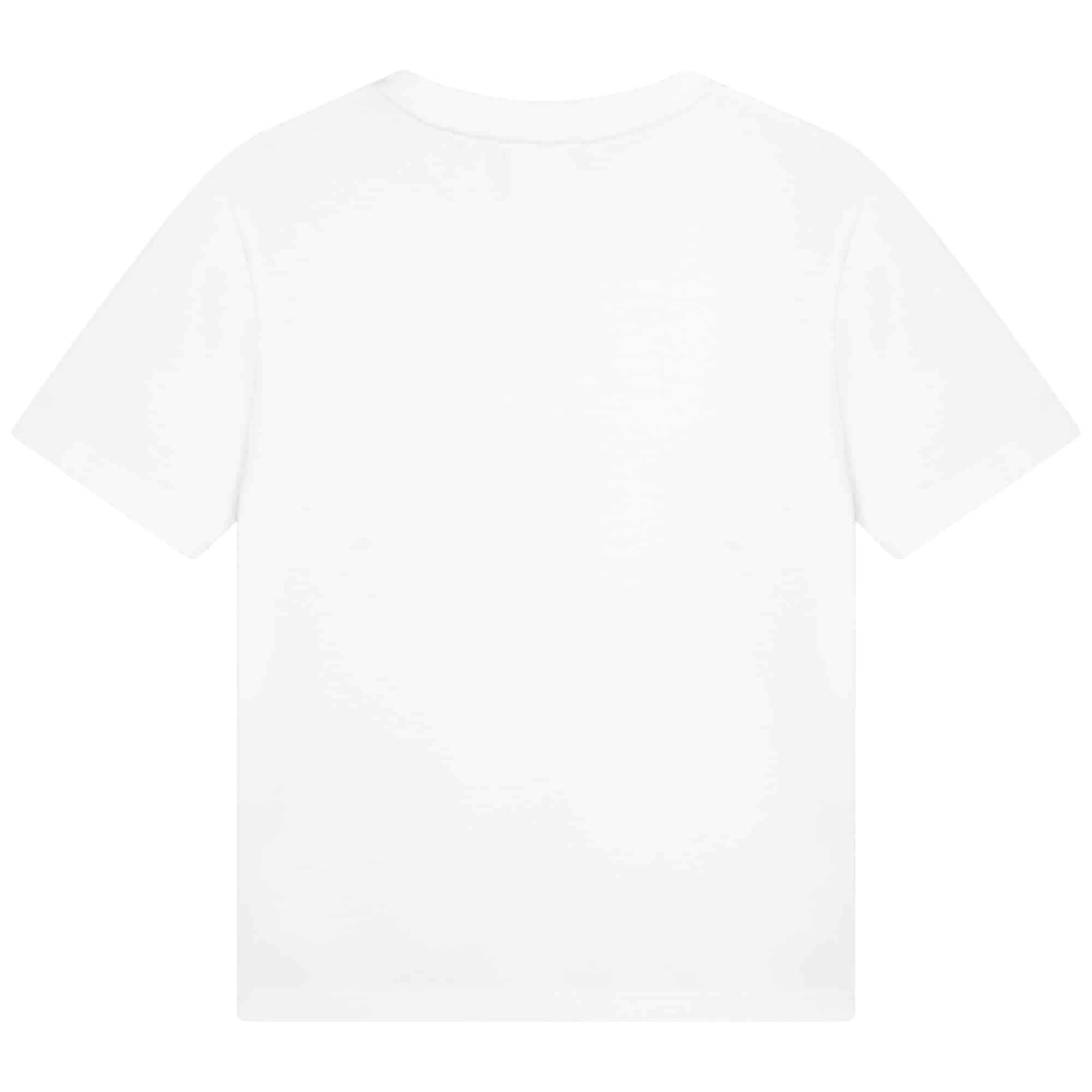 BOSS boys white tshirt with small black logo back view