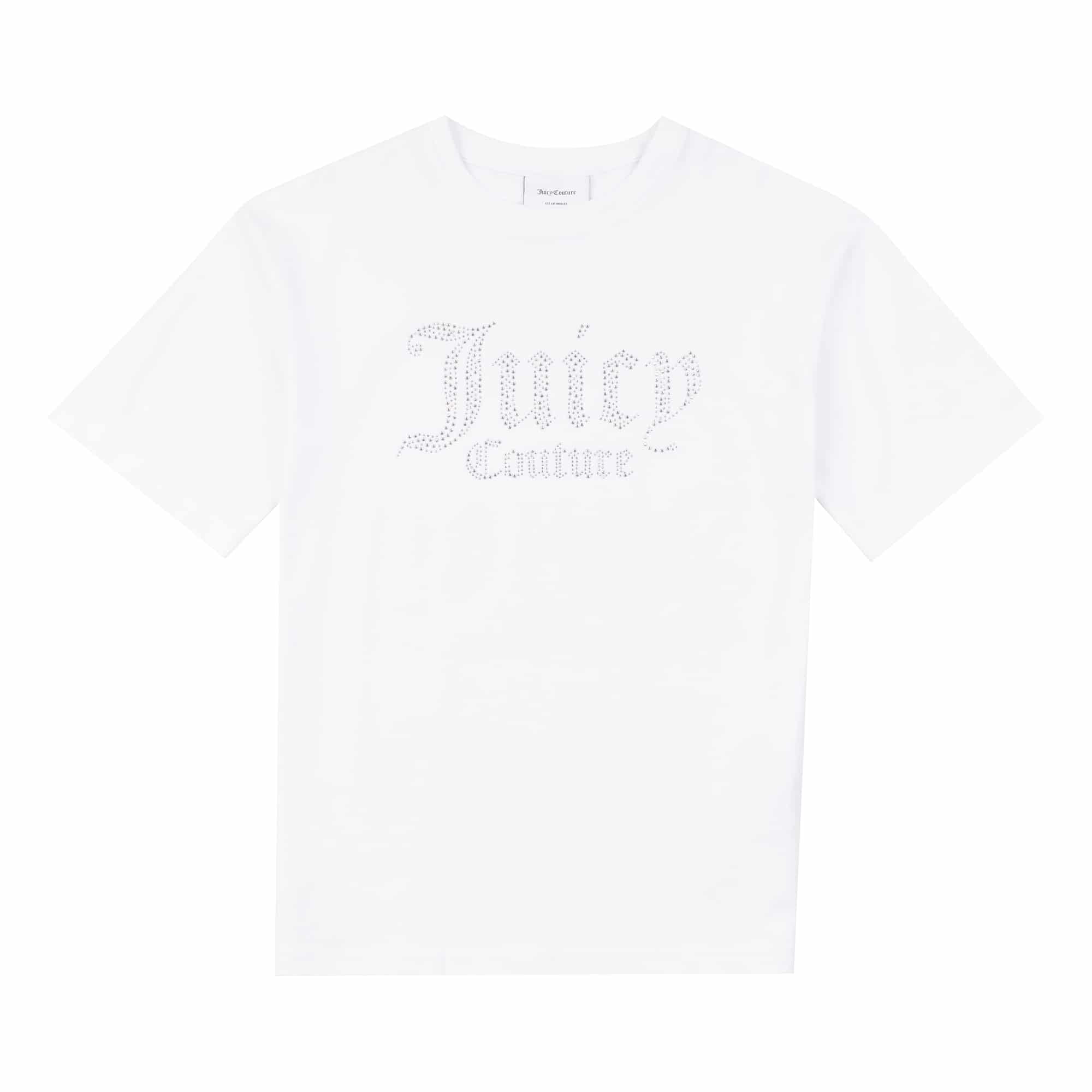 Juicy Couture diamante logo white tshirt front view