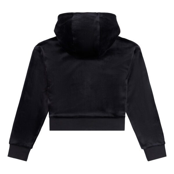 Juicy Couture girls black velour hoodie back view