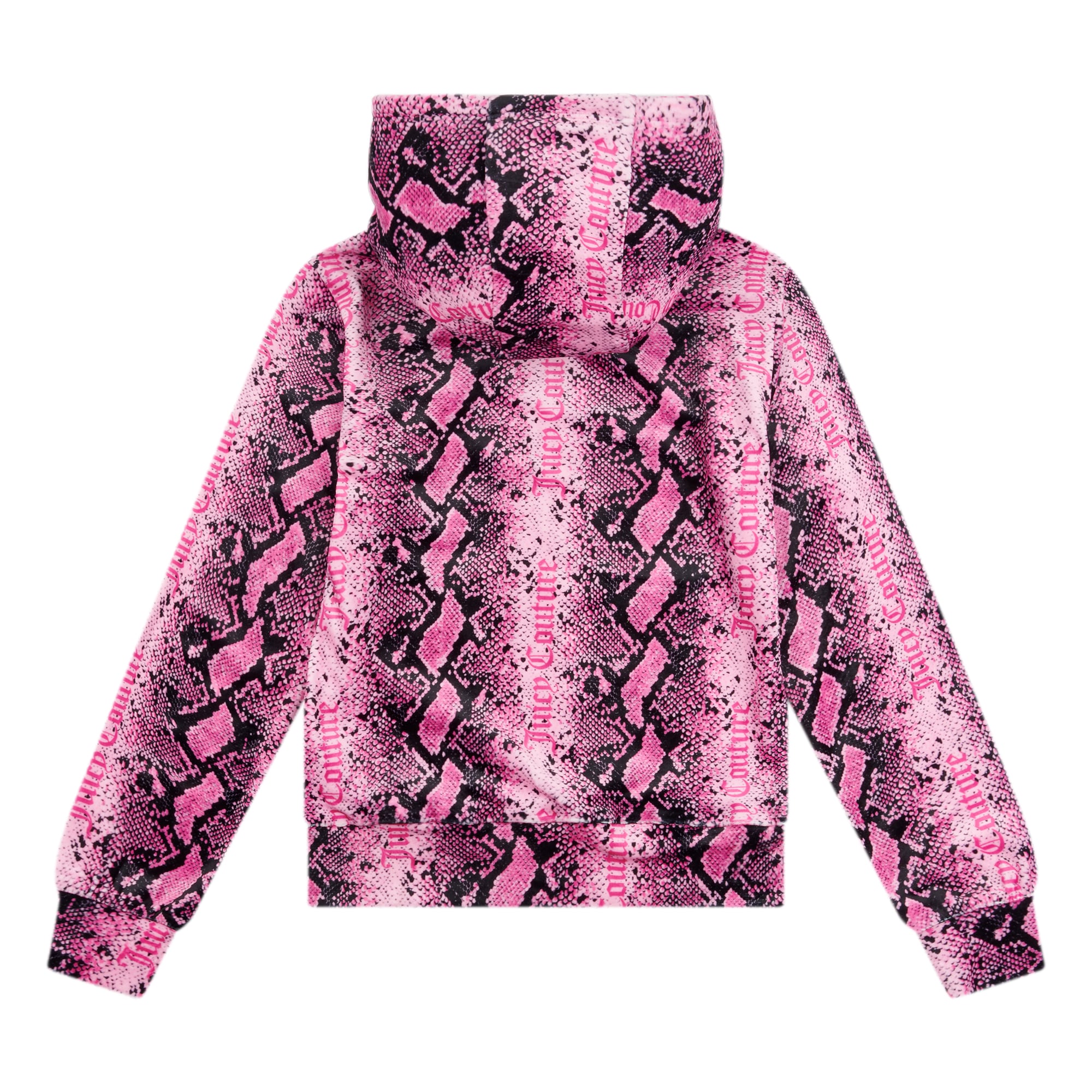 Juicy couture girls pink snakeskin hoodie back view