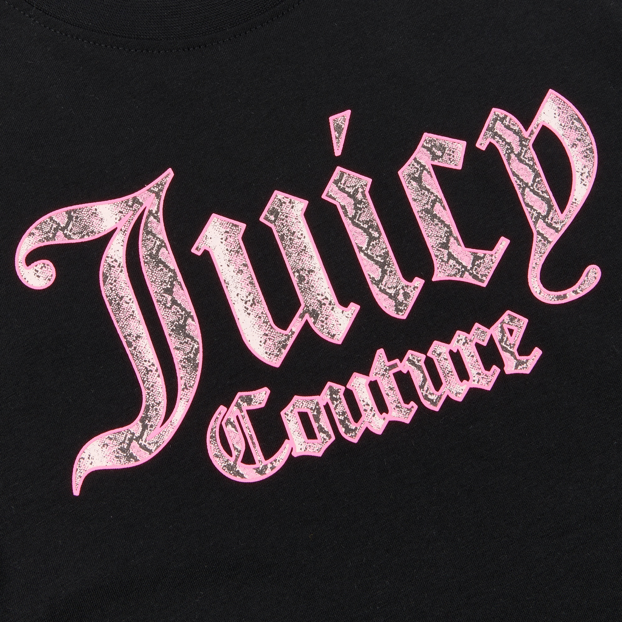 Juicy Couture girls black tshirt with pink logo