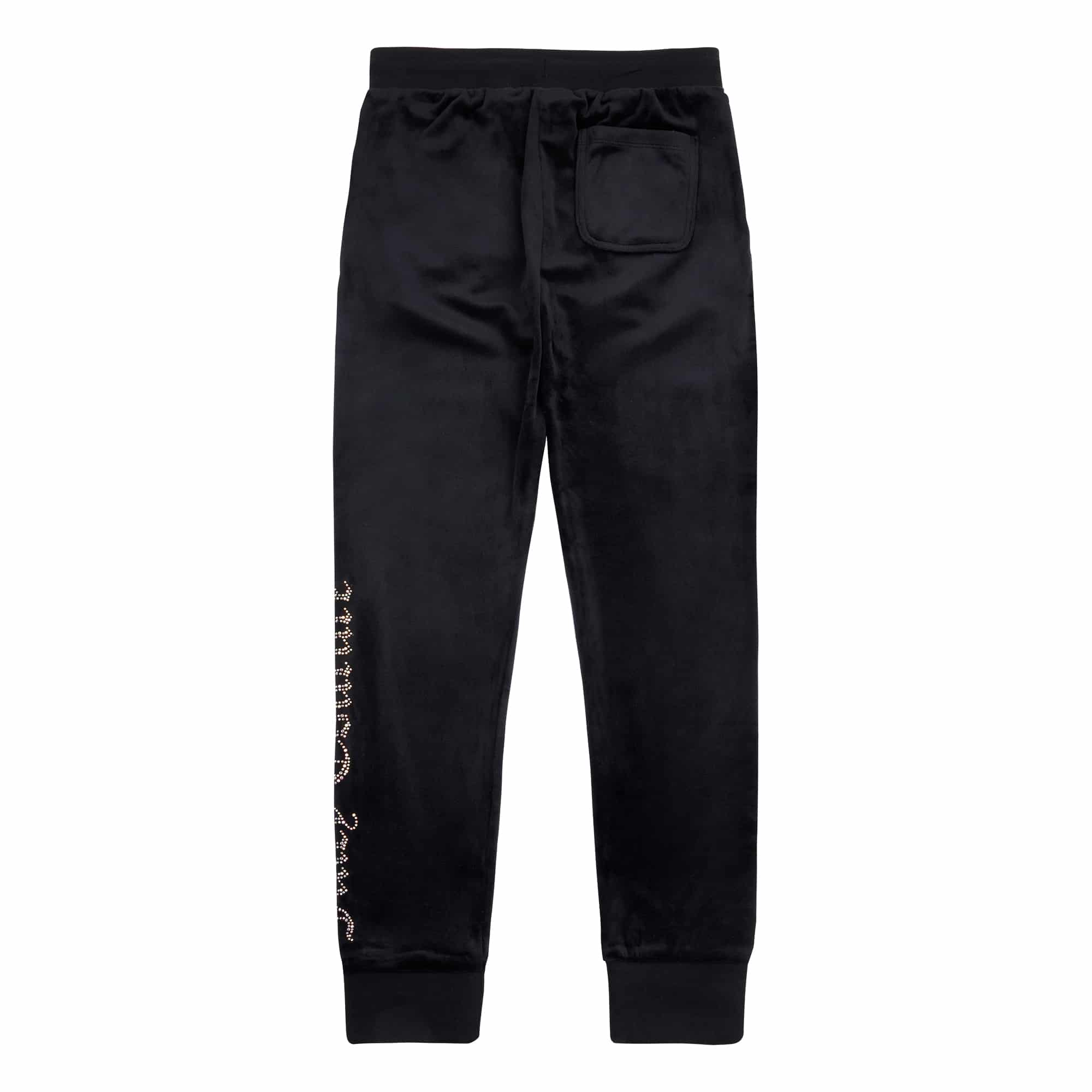 Juicy Couture girls black tracksuit bottoms with embellished logo