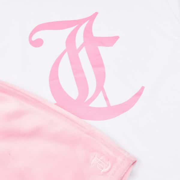 Juicy Couture pink shorts close up
