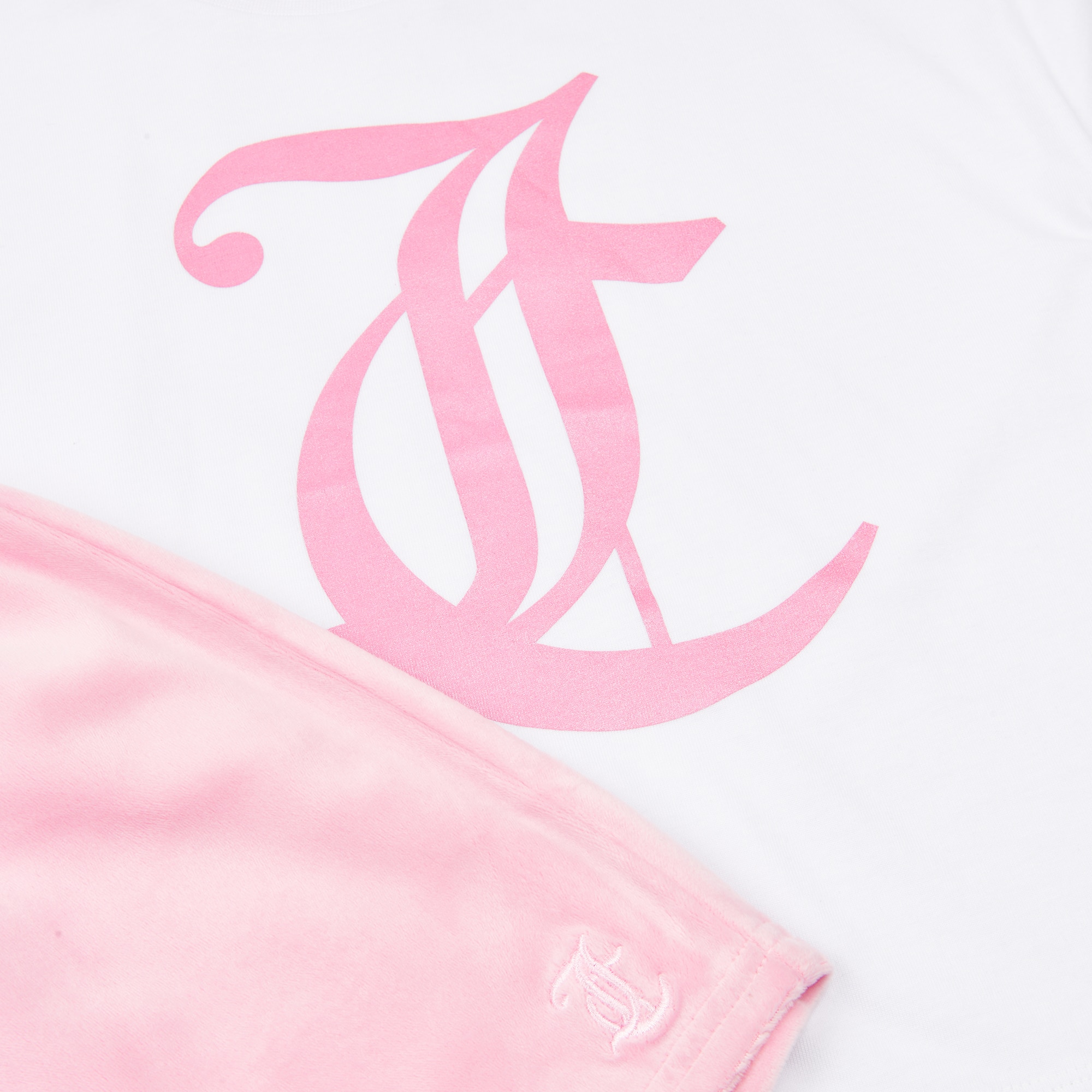 Juicy Couture pink shorts close up