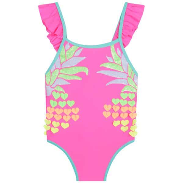 Billieblush girls pink pineapple swimsuit front view